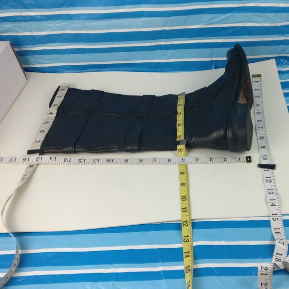 GENUINE LEATHER COUNTRY ENGLISH TALL FULL ZIP RIDING Moto Biker BOOT 7US/5UK - Picture 5 of 9